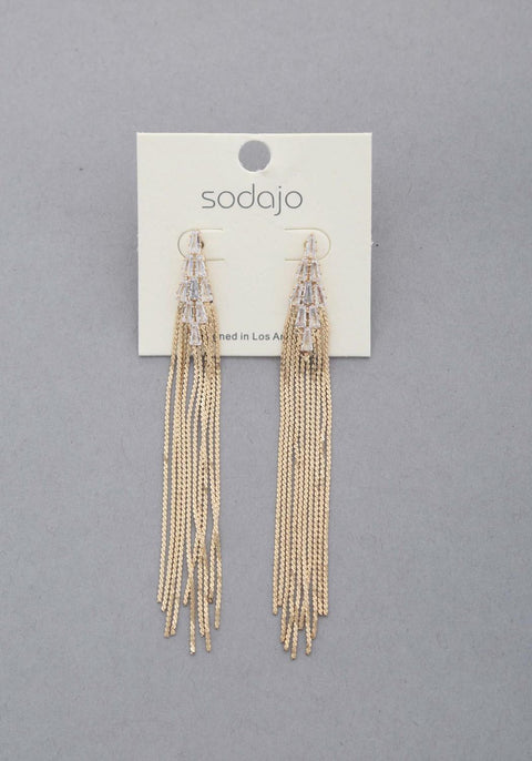 Sodajo Crystal Metal Chain Dangle Earring - MerseSlay 