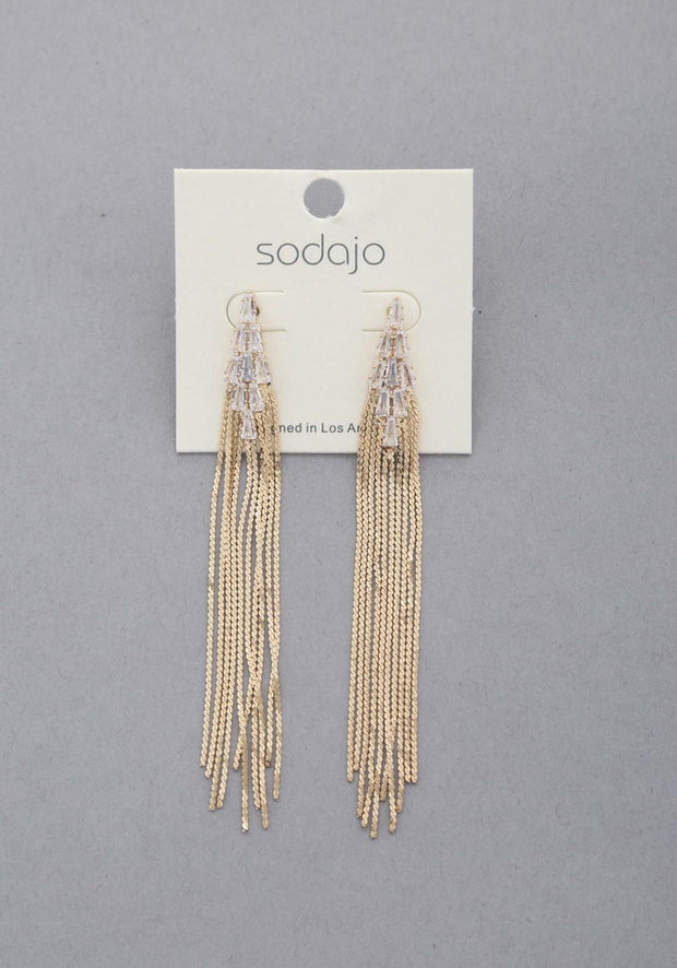 Sodajo Crystal Metal Chain Dangle Earring - MerseSlay 