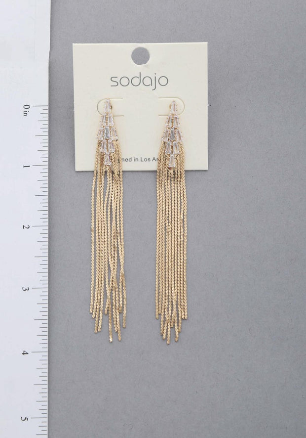 Sodajo Crystal Metal Chain Dangle Earring - MerseSlay 