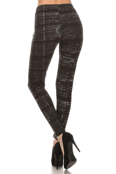 Tie Dye Print, Full Length Leggings In A Fitted Style With A Banded High Waist - MerseSlay 