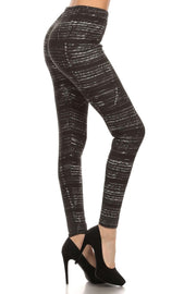 Tie Dye Print, Full Length Leggings In A Fitted Style With A Banded High Waist - MerseSlay 