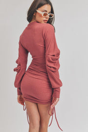 Solid Color Mock Neck Mini Bodycon Dress - MerseSlay 