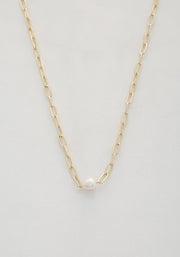 Pearl Bead Oval Link Necklace - MerseSlay 