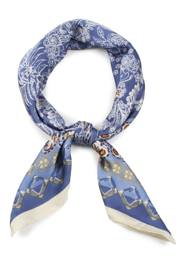 Elephant Paisley Print Satin Scarf - MerseSlay 