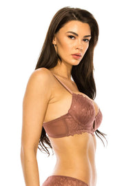 Coverage Lace Trim Bra - MerseSlay 