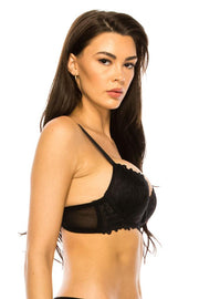 Coverage Lace Trim Bra - MerseSlay 