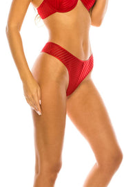 Red Stripe Lace Thong - MerseSlay 